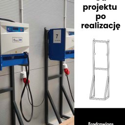 Wsporniki pod prostowniki do ładowania wózków widłowych.