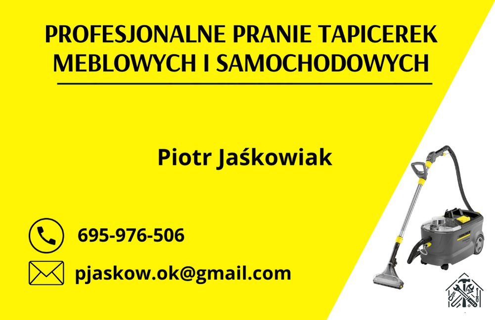 Profesjonalne pranie tapicerek meblowych i samochodowych w Środzie Wielkopolskiej. Kontakt: 695-976-506, p.jaskow.ok@gmail.com. Sprzęt do czyszczenia.