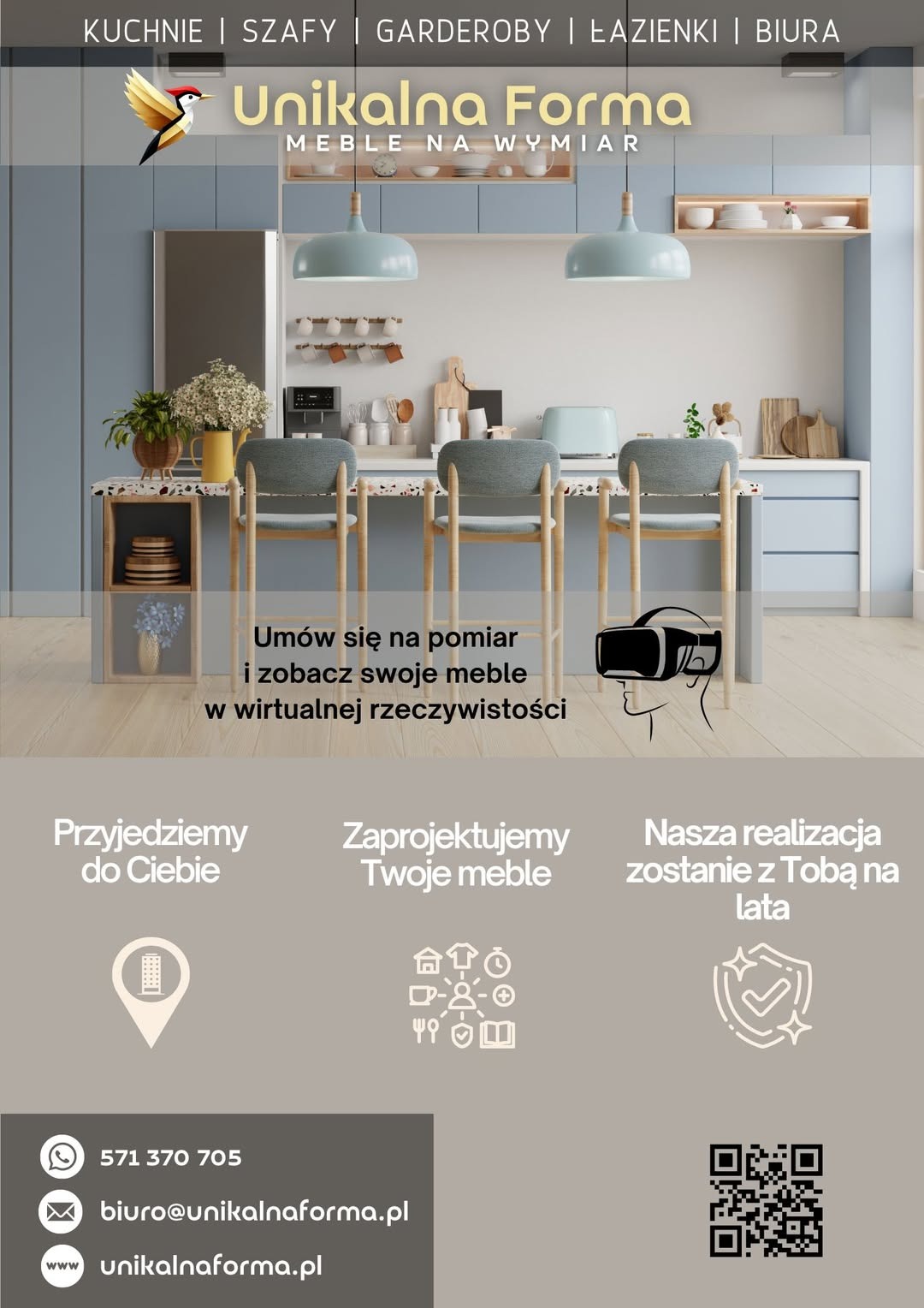 Nowoczesne meble na wymiar z wizualizacją VR – zobacz swoją kuchnię przed realizacją!