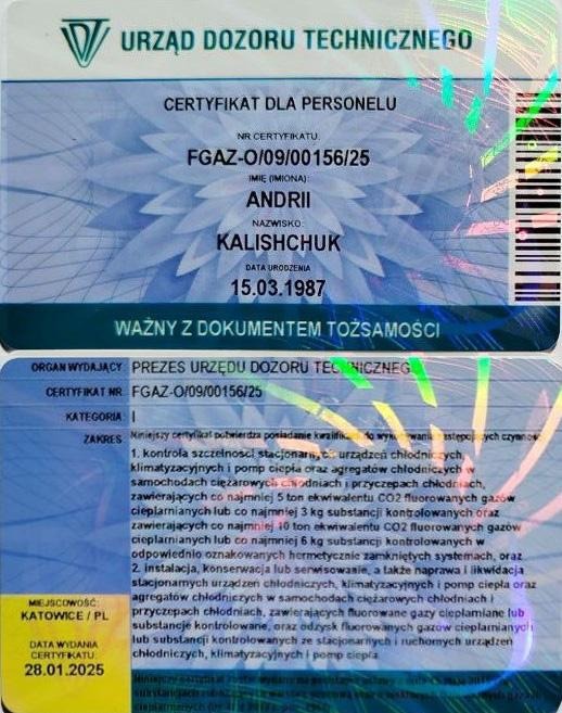 certyfikat f-gaz-personalny