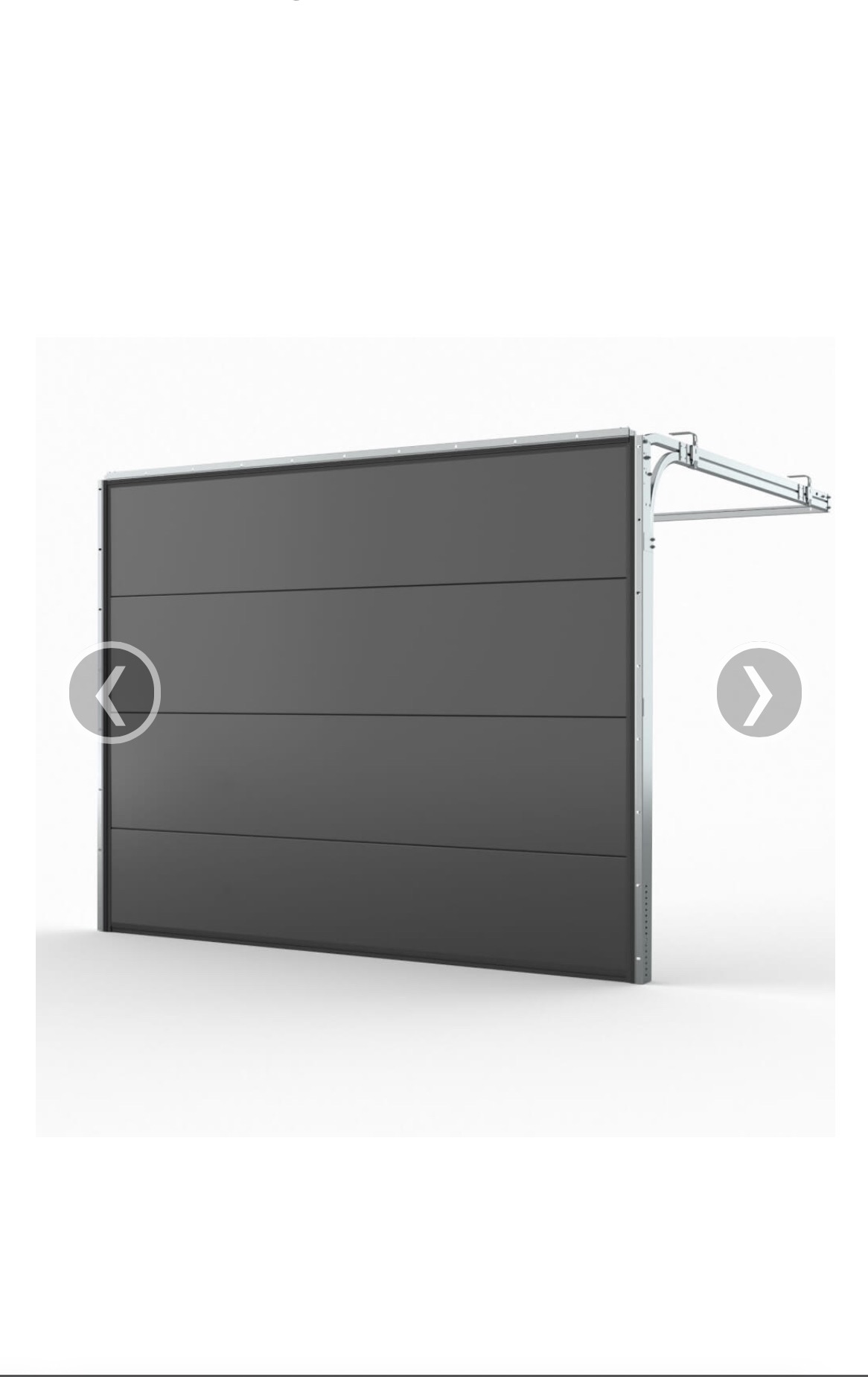 Panelowa, segmentowa konstrukcja w kolorze grafitowym z widocznym mechanizmem prowadnic na białym tle.