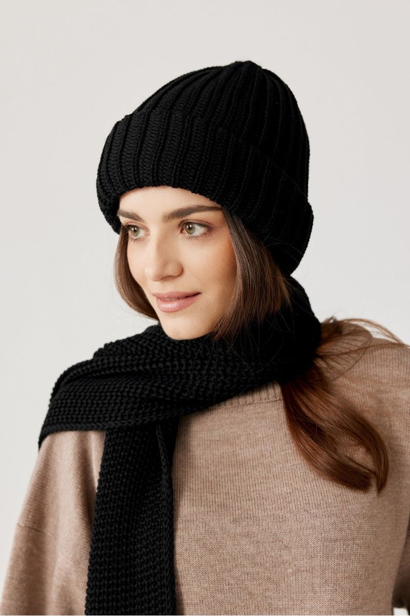 Czapka Sophie oraz szal COCO 100% wełna merino