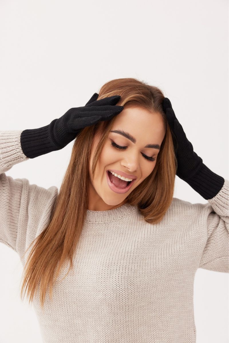 Rękawiczki dziane 100% wełna merino