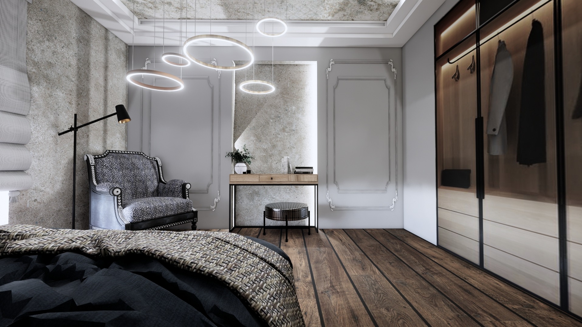 Sypialnia w kamienicy