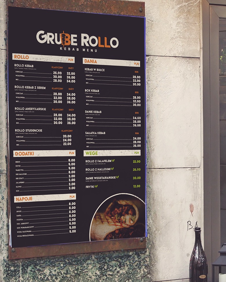 Projekt Menu dla Kebaba w Krakowie