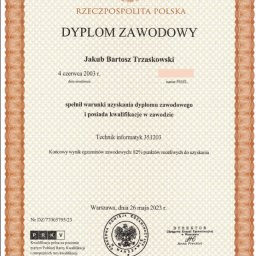 Dyplom technika informatyka i programisty

