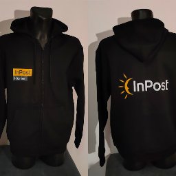 Czarna bluza z nadrukiem InPost dla kuriera