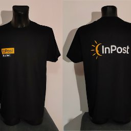 Czarna koszulka z nadrukiem InPost dla kuriera