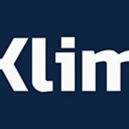 Logo firmy KlimaGo z symbolem śnieżynki po lewej stronie, nazwa firmy w kolorze białym na granatowym tle.