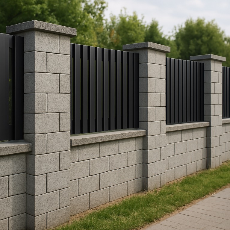 Ogrodzenie betonowe z bloczka