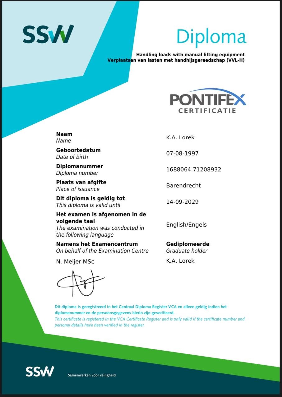 Obsługa ładunków za pomocą ręcznego sprzętu do opuszczania.