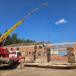 Montaż konstrukcji dachowych, więźb dachowych, pokryć dachowych, usługi dźwigowe i ladowarka teleskopowa 14m.