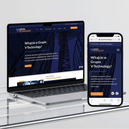Strona oraz logo dla firmy V-technology