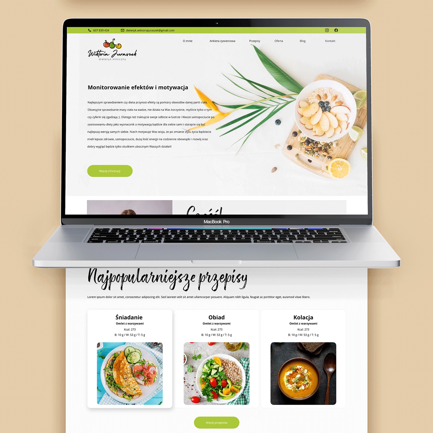 Strona internetowa oraz logo dla Dietetyka Klinicznego.