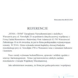Referencje - termomodernizacja budynku ul. Nowolipki 27b w Warszawie.
