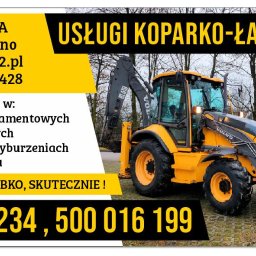 Usługi koparko-ładowarką. 
- wykopy pod fundamenty
- niwelacja terenu
- rozbiórki obiektów 
- odwadnianie i drenaże
- zdejmowanie humusu
- wywóz gruzu i ziemi
- przygotowanie terenu pod budowę
- korytowanie pod drogi itp. 
Tel. 690 469 234