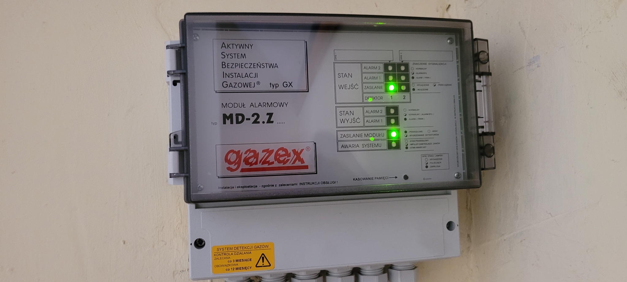 Wymiana układu detekcji gazu na nowy