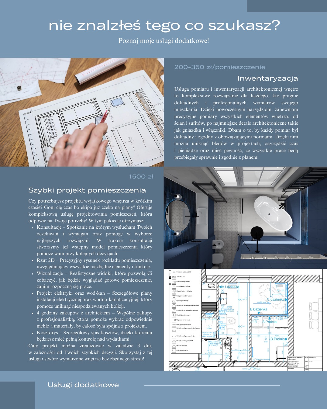 Ręka architekta z pierścionkiem poprawia rysunek techniczny łazienki z zaznaczonymi wymiarami i elementami wyposażenia.