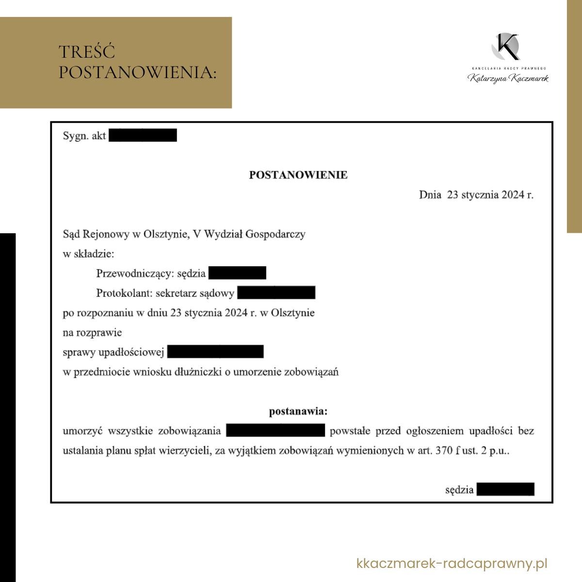 Upadłość konsumencka zakończona całkowitym umorzeniem zobowiązań!