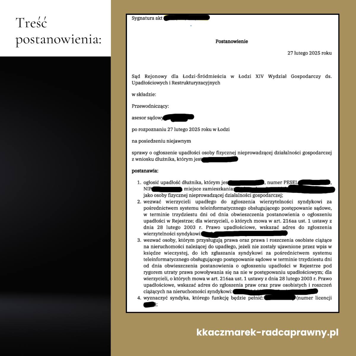 Ekspresowe postanowienie o ogłoszeniu upadłości!