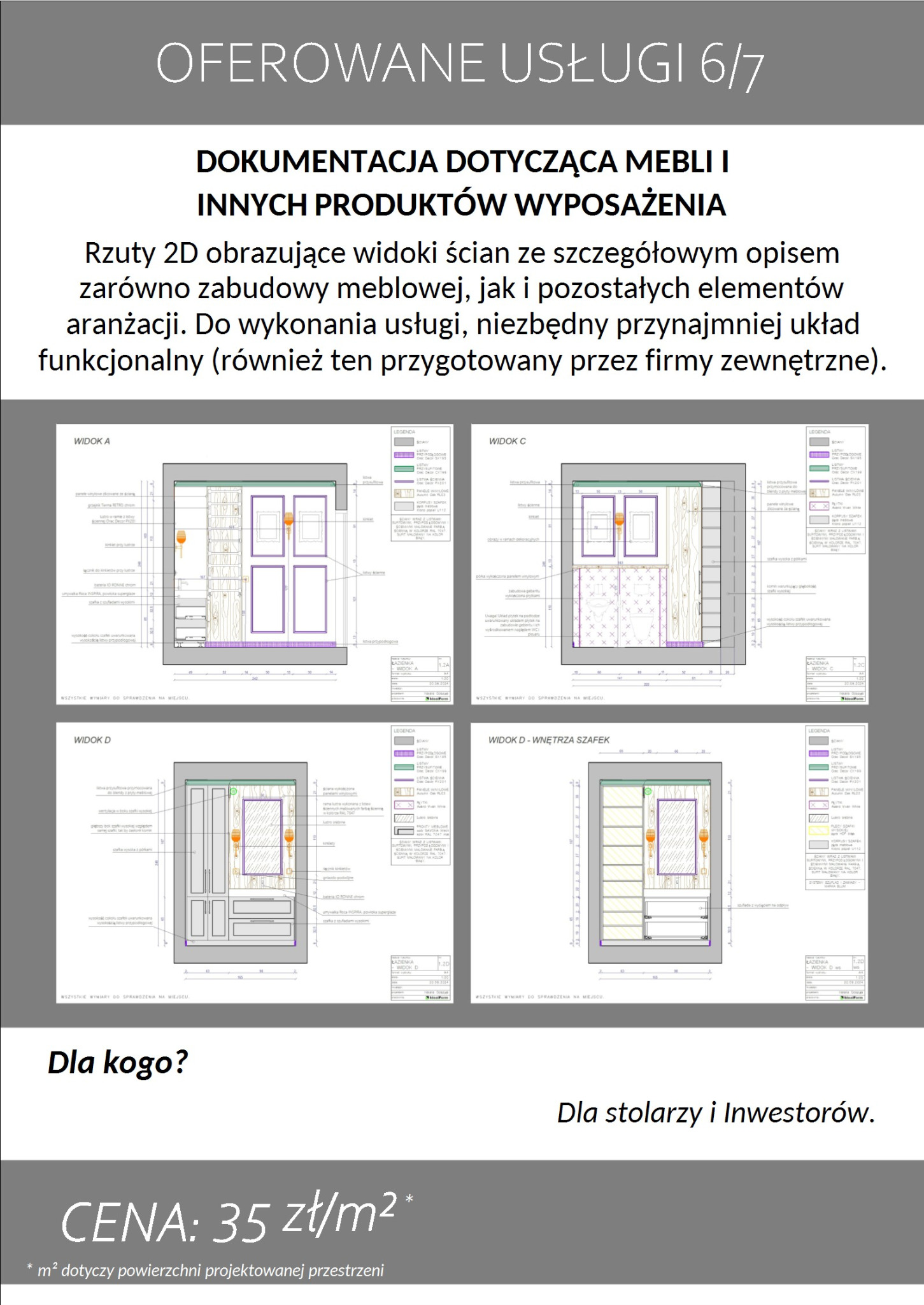 Dokumentacja - meble i pozostałe wyposażenie