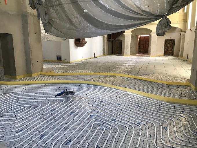 Instalacja ogrzewania podłogowego w Kościele pw. Wniebowzięcia NMP w Łukowej.