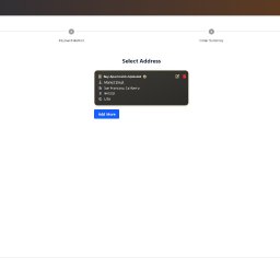 Rafał - Interfejs strony z wyborem adresu: Bay Apartments Updated, Market Street, San Francisco, CA, 941032, USA. Widoczne kroki procesu: Address, Payment Method, Order Summary, Payment.