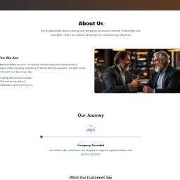 Rafał - Strona internetowa 'O nas' firmy FitMind AI. Sekcja 'Kim jesteśmy' z tekstem i zdjęciem dwóch mężczyzn w garniturach podczas rozmowy, ilustrująca zespół firmy.