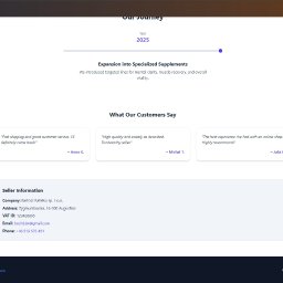 Rafał - Strona internetowa z sekcją opinii klientów o suplementach diety, rok 2025, z informacjami kontaktowymi firmy i menu nawigacyjnym w górnej części ekranu.