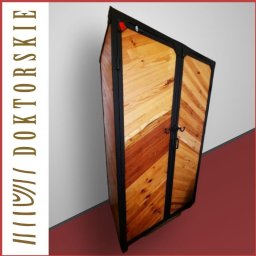 Piotr Chomiuk - Szafa z drewna litego z okuciami stalowymi, loft, industrial
