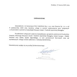 Referencje Muzeum Sztuki i Techniki Japońskiej Manggha 