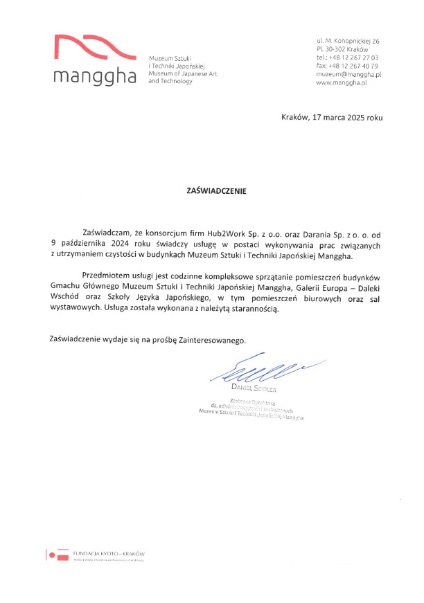 Referencje Muzeum Sztuki i Techniki Japońskiej Manggha