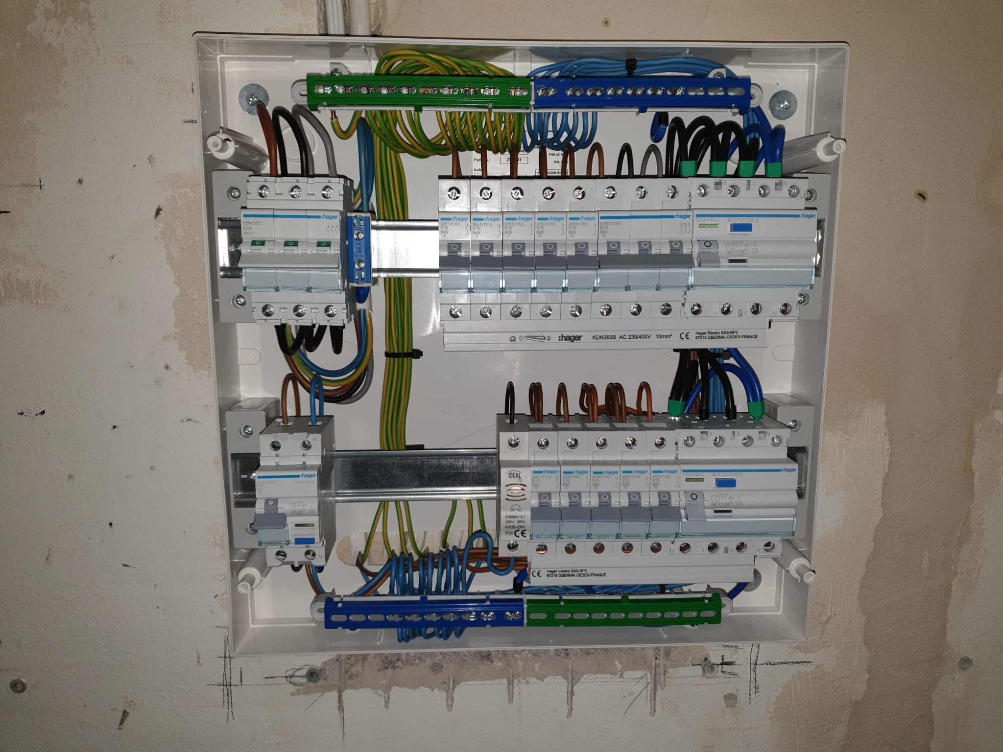 Oprzewodowanie rozdzielnicy 3F