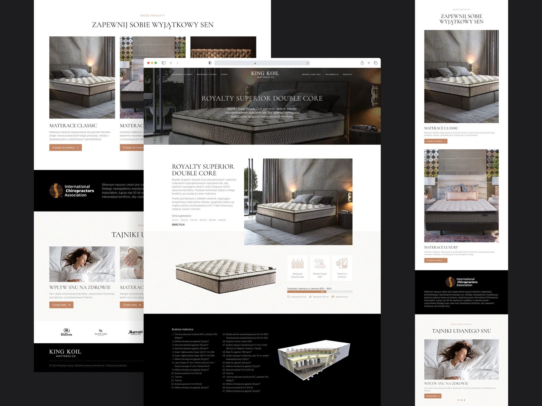 Strona internetowa dla King Koil Mattress