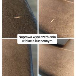 Doskonałą alternatywą dla wymiany blatów przy uszkodzeniach mechanicznych, może okazać się uzupełnianie ubytków specjalnymi woskami naprawczymi.
Takimi samymi woskami można uzupełniać ubytki z płytkach i gresów.