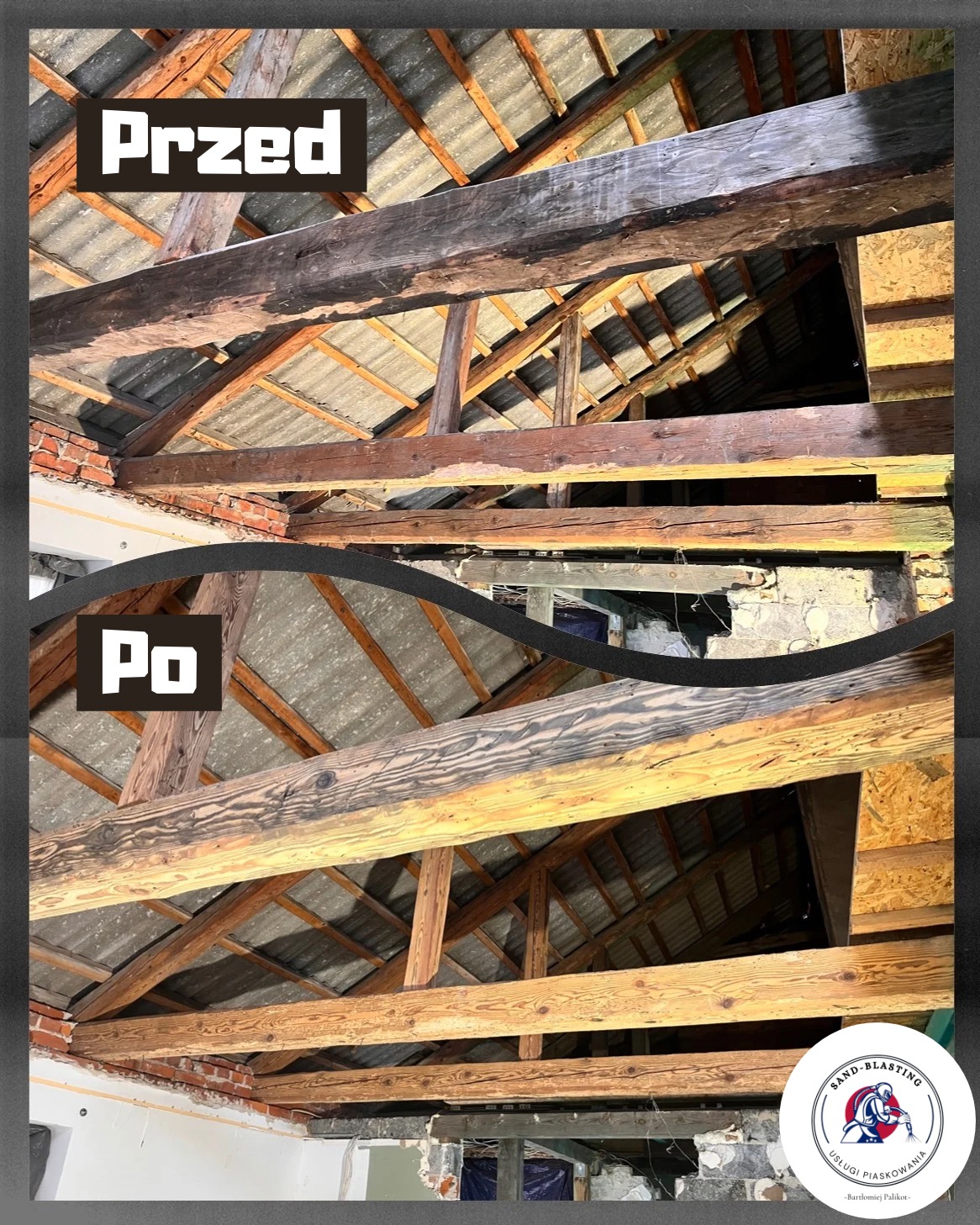 Piaskowanie Belków w domu drewnianym