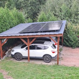 Wiata jednospadowa przygotowana pod montaz fotowoltaiki