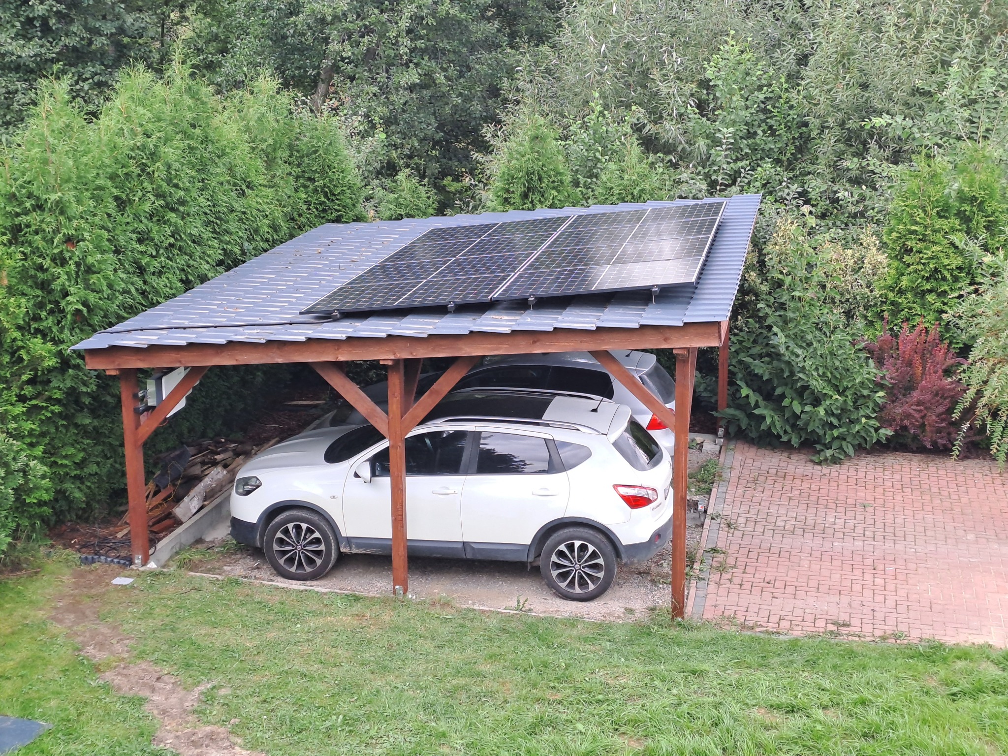 Wiata jednospadowa przygotowana pod montaz fotowoltaiki