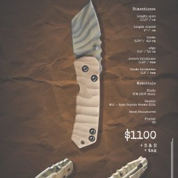 PRUS CAPITAL SPÓŁKA Z OGRANICZONĄ ODPOWIEDZIALNOŚCIĄ - Taktyczny nóż VIS Metro z ostrzem CPM S30V, rękojeścią Mil-Spec Coyote Brown G10 i wykończeniem 3D, prezentowany na brązowym tle z podanymi wymiarami i ceną 1100 USD.