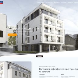 BAJ24 ANDRZEJ BAJ - Strona WWW inwestycji deweloperskiej z nowoczesnym budynkiem wielorodzinnym. Widoczne logo i menu nawigacyjne strony. Układ graficzny responsywny.