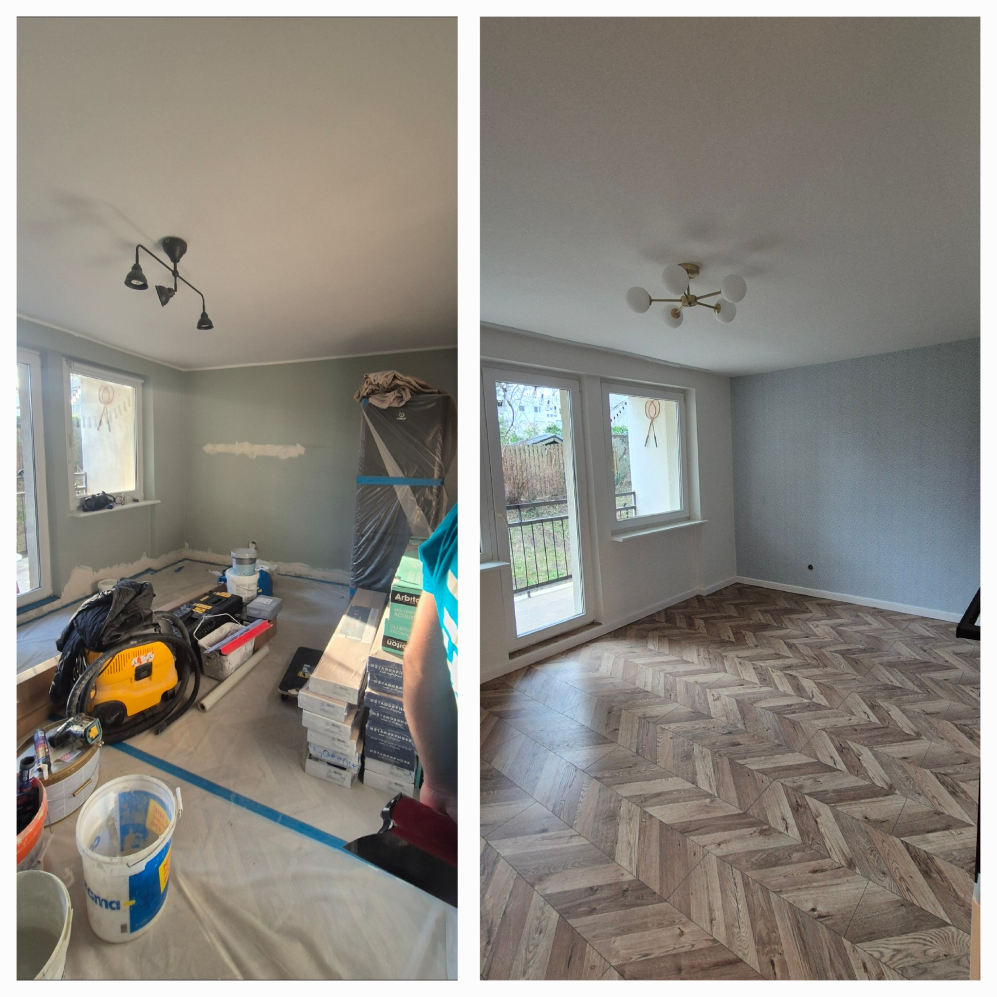 Szpachlowanie, malowanie, tapetowanie, wymiana paneli, gniazd, łączników, lamp