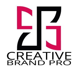 BROKER BUSINESS SPÓŁKA Z OGRANICZONĄ ODPOWIEDZIALNOŚCIĄ - Abstrakcyjne logo firmy Creative Brand Pro, z elementami w kolorze czarnym i różowym, na białym tle.