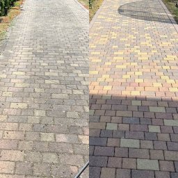 Odnova Masters Szymon Cichowlas - Efekt przed i po czyszczenia kostki gorącą wodą