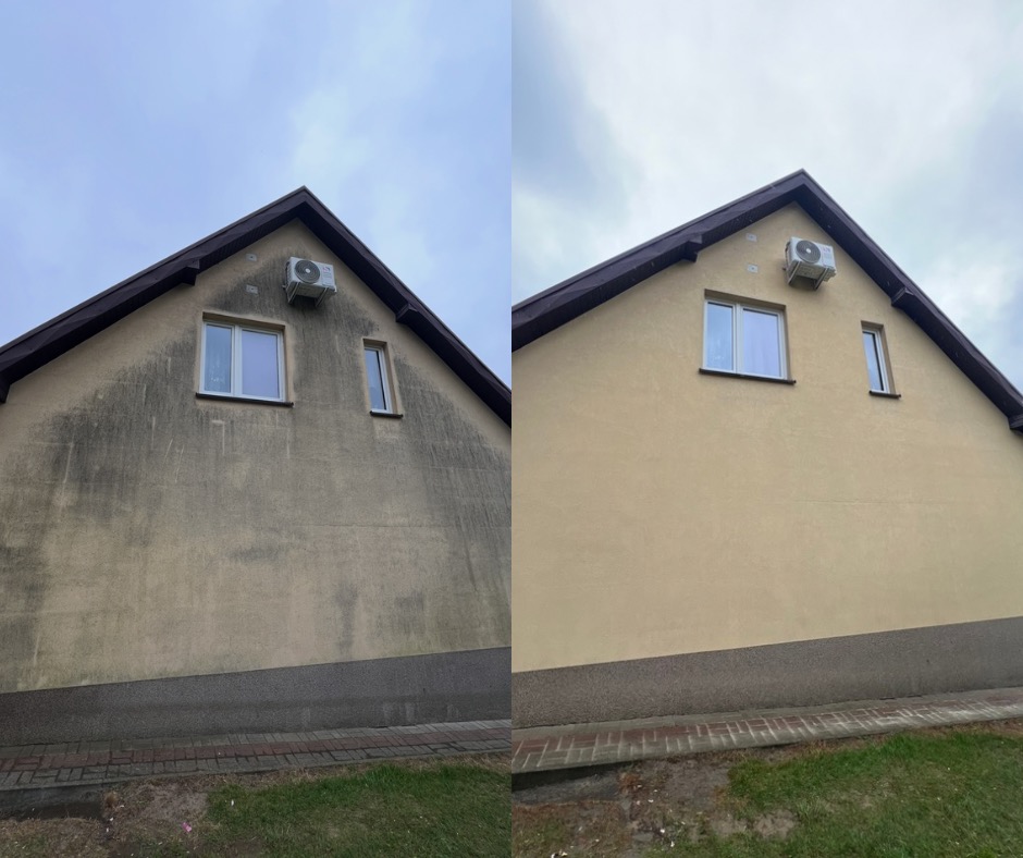 Chemiczne czyszczenie elewacji + gorąca woda