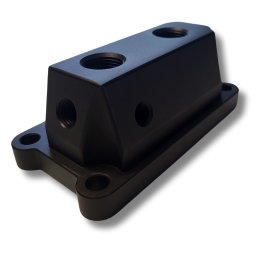 Element frezowany CNC z aluminium i anodowany na czarno dla motorsportu.