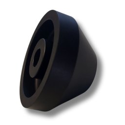 Element toczony CNC z aluminium i anodowany na czarno dla motorsportu.