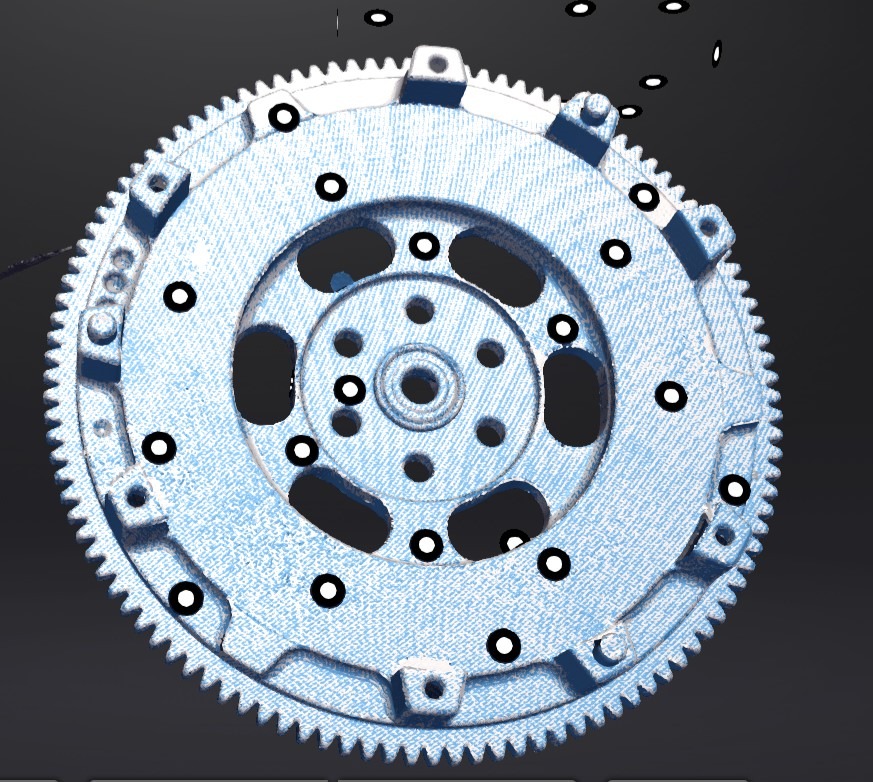 Skanowanie 3D sprzęgła do motorsportu . W następnym etapie: Projektowanie CAD , toczenie CNC i frezowanie CNC .