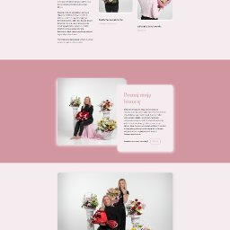 Stworzyliśmy dedykowaną sekcję prezentującą historię kwiaciarni Kubuś. Zaprojektowany układ przedstawia doświadczenie zespołu oraz pasję do tworzenia kompozycji kwiatowych, budując zaufanie i więź emocjonalną z klientami.