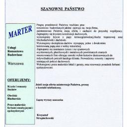 "MARTER" - Konstrukcje Dachowe Drewniane Warszawa
