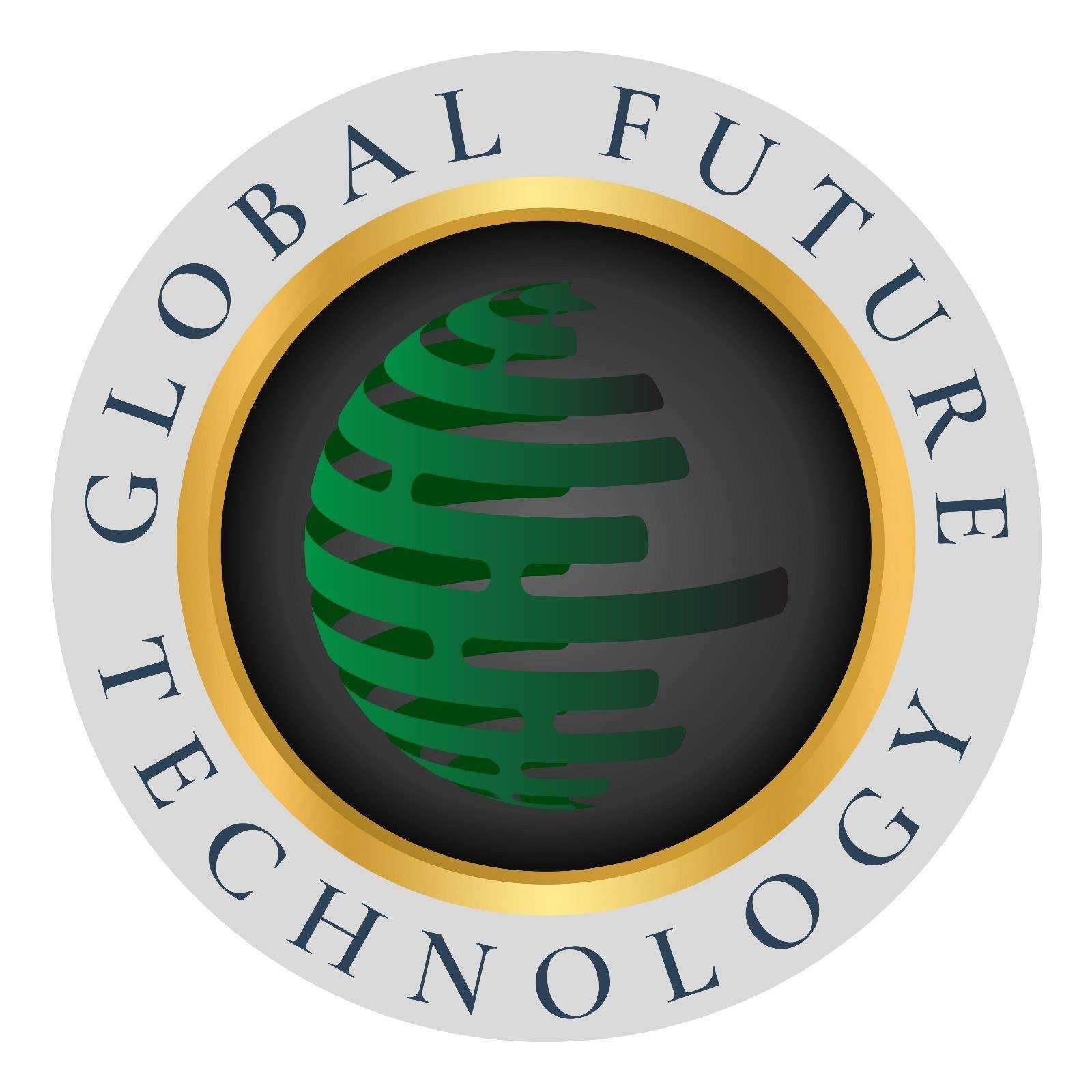Logo firmy z Jarosławia: okrągły symbol z zieloną, stylizowaną kulą ziemską i napisem 'GLOBAL FUTURE TECHNOLOGY' w okręgu.